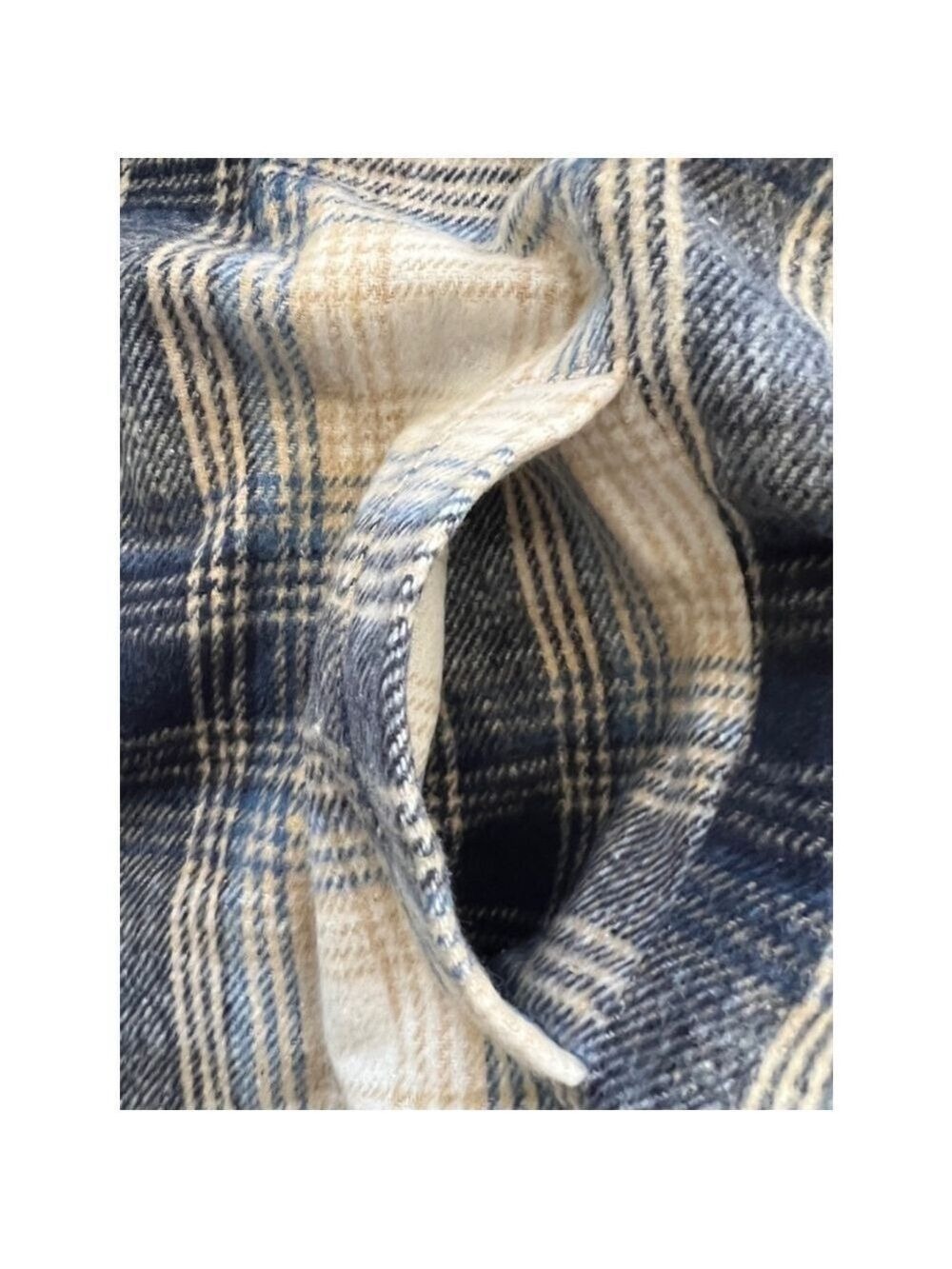 Women's Mittoshop Plaid Shacket L Blue White - Picture 5 of 9